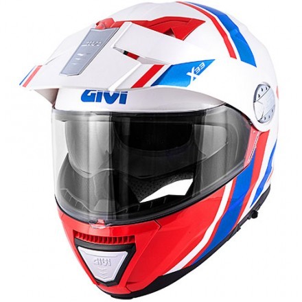 Givi X.33 Canyon Division flip up helmet - Glossy White/Red/Blue