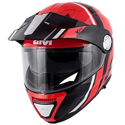 Givi X.33 Canyon Division flip up helmet - Titanium/Yellow Gloss