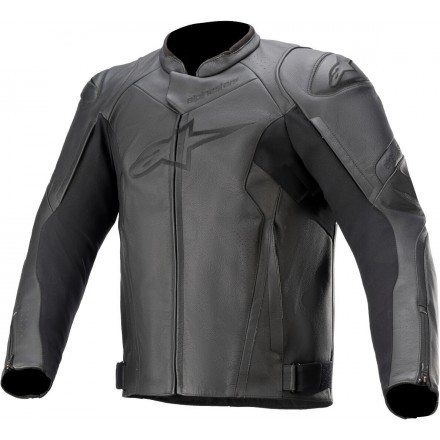Alpinestars leather jacket Faster V2 - 1100 Black Black