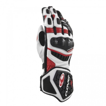 Clover guanto pista uomo RS-9 - Bianco/Rosso