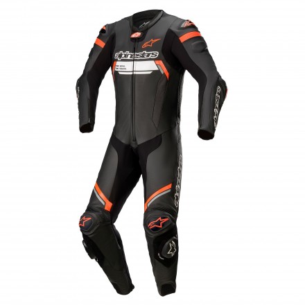 Alpinestars tuta intera in pelle Missile V2 Ign - 1030 Black/Red Fluo