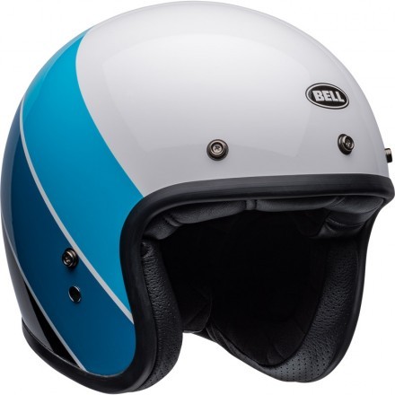 Bell casco vintage jet Custom 500 Riff - Gloss White / Blue