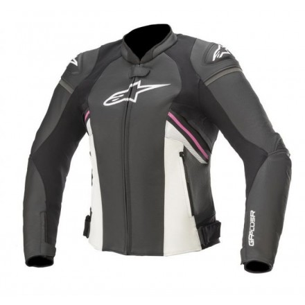 Alpinestars giacca in pelle donna Stella Gp Plus R V3 - 1239 Nero Bianco Fucsia