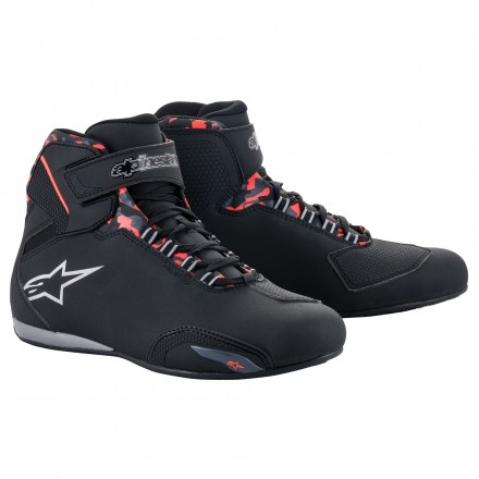 Alpinestars scarpa uomo Sektor Waterproof - 1118 Black Dark Gray Red Fluo