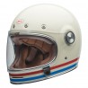Bell casco vintage integrale Bullitt Stripes - Gloss Pearl White / Oxblood / Blue