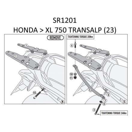 Givi rear rack SR1201 for...